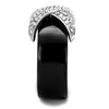 WildKlass Stainless Steel Ring Two-Tone IP Black Men Top Grade Crystal Clear-WildKlass Jewelry