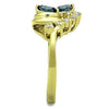 WildKlass Stainless Steel Ring IP Gold Women Top Grade Crystal Montana-WildKlass Jewelry