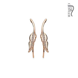 Pair of Tribal Feather WildKlass Ear Crawler/Ear Climber-WildKlass Jewelry