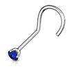 WildKlass Prong Set CZ Top 316L Surgical Steel Screw Type Nose Rings-WildKlass Jewelry