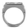 WildKlass Stainless Steel Ring High Polished Men Top Grade Crystal Clear-WildKlass Jewelry