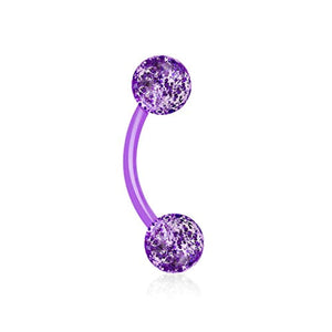 Ultra Glitter Acrylic Balls WildKlass Flexible Eyebrow Curve-WildKlass Jewelry