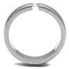WildKlass Stainless Steel Ring High Polished Men AAA Grade CZ Clear-WildKlass Jewelry