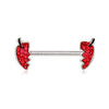 316L Stainless Steel Jeweled Devil's Heart WildKlass Nipple Barbell-WildKlass Jewelry