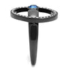 WildKlass Stainless Steel Ring IP Light Black (IP Gun) Women Top Grade Crystal Capri Blue-WildKlass Jewelry