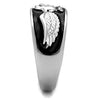 WildKlass Stainless Steel Ring High Polished (no Plating) Men Epoxy Jet-WildKlass Jewelry