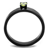 WildKlass Stainless Steel Ring IP Black Women AAA Grade CZ Apple Green Color-WildKlass Jewelry