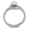 WildKlass Stainless Steel Ring High Polished (no Plating) Women AAA Grade CZ Clear-WildKlass Jewelry