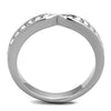 WildKlass Stainless Steel Ring High Polished (no Plating) Women Top Grade Crystal Clear-WildKlass Jewelry