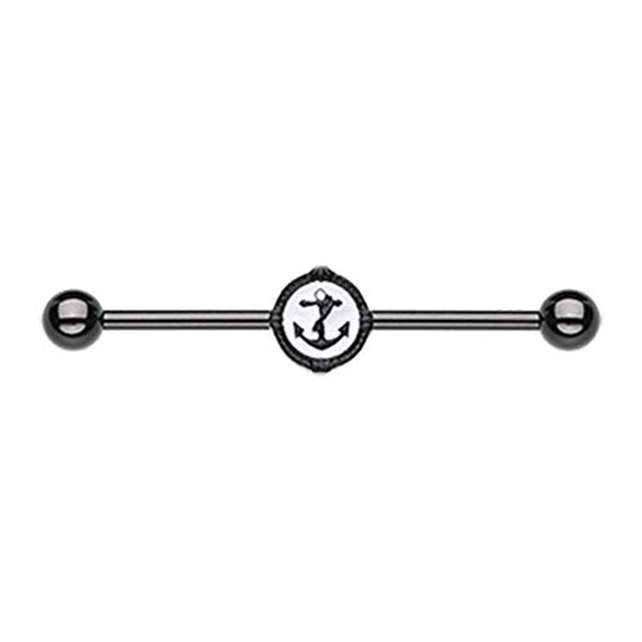 Blackline Anchor Rivet WildKlass Industrial Barbell-WildKlass Jewelry