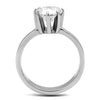WildKlass Stainless Steel Ring High Polished Women AAA Grade CZ Clear-WildKlass Jewelry