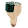 WildKlass Stainless Steel Ring IP Rose Gold Women Synthetic Emerald-WildKlass Jewelry