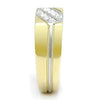 WildKlass Stainless Steel Ring Two-Tone IP Gold Men Top Grade Crystal Clear-WildKlass Jewelry
