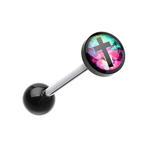 Galaxy Cross Logo Acrylic WildKlass Barbell Tongue Ring-WildKlass Jewelry