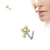 WildKlass CZ Cross 316L Surgical Steel L Bend Nose Stud Rings-WildKlass Jewelry