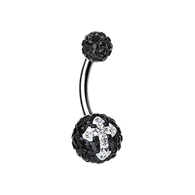 Dark Glint Cross Multi-Sprinkle Dot WildKlass Belly Button Ring-WildKlass Jewelry