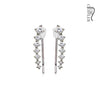 Pair of Seven Round Crystals Ascending WildKlass Ear Crawler/Ear Climber-WildKlass Jewelry