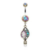 Vintage Opal Sparkle Journey Belly Button Ring 316L Surgical Steel-WildKlass Jewelry