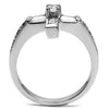 WildKlass Stainless Steel Ring High Polished Women AAA Grade CZ Clear-WildKlass Jewelry