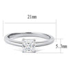 WildKlass Stainless Steel Ring High Polished Women AAA Grade CZ Clear-WildKlass Jewelry