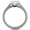 WildKlass Stainless Steel Ring High Polished (no Plating) Women AAA Grade CZ Clear-WildKlass Jewelry