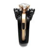 WildKlass Stainless Steel Ring IP Rose Gold+ IP Black Women AAA Grade CZ Clear-WildKlass Jewelry