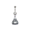 WildKlass Navel with Happy Buddha Dangle Charm 14g 7/16's-WildKlass Jewelry