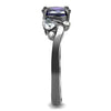 WildKlass Stainless Steel Ring IP Light Black (IP Gun) Women AAA Grade CZ Tanzanite-WildKlass Jewelry