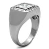 WildKlass Stainless Steel Ring High Polished (no Plating) Men AAA Grade CZ Clear-WildKlass Jewelry