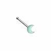 Illuminating Glow in the Dark Moon L-Shape & Stud Nose Ring-WildKlass Jewelry