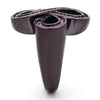 WildKlass Stainless Steel Ring IP Dark Brown (IP Coffee) Women Top Grade Crystal Fuchsia-WildKlass Jewelry