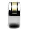 WildKlass Stainless Steel Ring Two-Tone IP Gold Men Epoxy Jet-WildKlass Jewelry