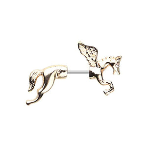 Golden Pegasus Fake Taper WildKlass Earring-WildKlass Jewelry
