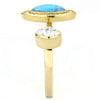 WildKlass Stainless Steel Ring IP Gold Women Synthetic Turquoise-WildKlass Jewelry