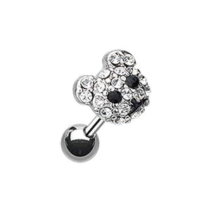 Adorable Bear Cub Multi-Gem WildKlass Cartilage Tragus Earring-WildKlass Jewelry