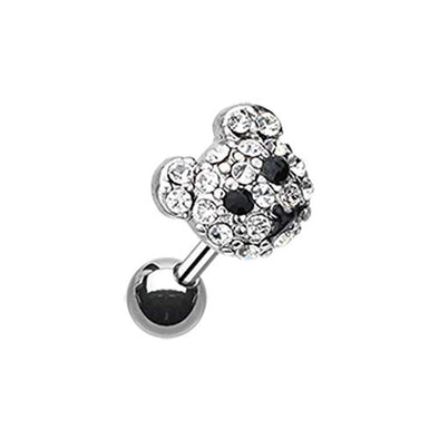 Adorable Bear Cub Multi-Gem WildKlass Cartilage Tragus Earring-WildKlass Jewelry