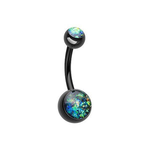 Opal Glitter Shower 316L Surgical Steel Belly Button Ring-WildKlass Jewelry