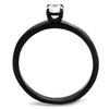 WildKlass Stainless Steel Ring IP Black Women AAA Grade CZ Clear-WildKlass Jewelry
