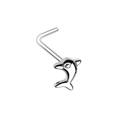 Dolphin Nose L-Shape WildKlass Nose Ring-WildKlass Jewelry
