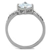 WildKlass Stainless Steel Ring High Polished (no Plating) Women AAA Grade CZ Clear-WildKlass Jewelry