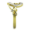 WildKlass Stainless Steel Ring Two-Tone IP Gold Women Top Grade Crystal Clear-WildKlass Jewelry