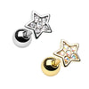 Silver & Gold Twinkling Star Cartilage Tragus Earring-WildKlass Jewelry