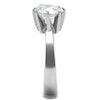 WildKlass Stainless Steel Ring High Polished Women AAA Grade CZ Clear-WildKlass Jewelry