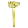 WildKlass Stainless Steel Heart Ring IP Gold Women Top Grade Crystal Clear-WildKlass Jewelry