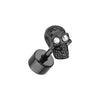 Blackline Luster Skull Steel Fake WildKlass Plug-WildKlass Jewelry