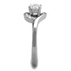 WildKlass Stainless Steel Ring High Polished (no Plating) Women AAA Grade CZ Clear-WildKlass Jewelry