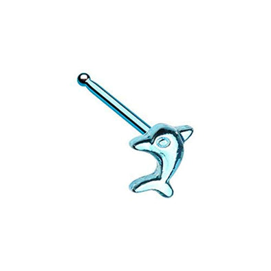 Blue Dolphin Nose WildKlass Stud Ring-WildKlass Jewelry