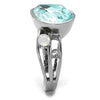 WildKlass Stainless Steel Ring High Polished Women Top Grade Crystal Sea Blue-WildKlass Jewelry