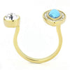 WildKlass Stainless Steel Ring IP Gold Women Synthetic Turquoise-WildKlass Jewelry