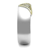 WildKlass Stainless Steel Ring Two-Tone IP Gold Men AAA Grade CZ Clear-WildKlass Jewelry
